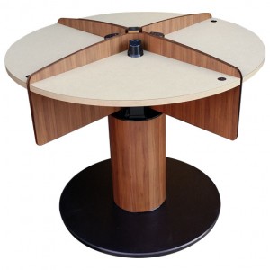 LTW, Inc. LTW Ergonomic Solutions MConference Wood Mushroom Meeting Table Standing Meeting Table adjustable height conference table round mushroom