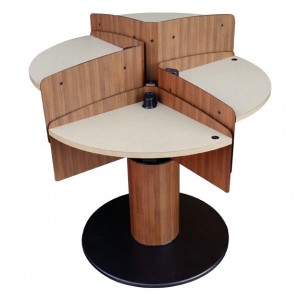 LTW, Inc. LTW Ergonomic Solutions MConference Wood Adjusted Mushroom Meeting Table Standing Meeting Table adjustable height conference table round mushroom