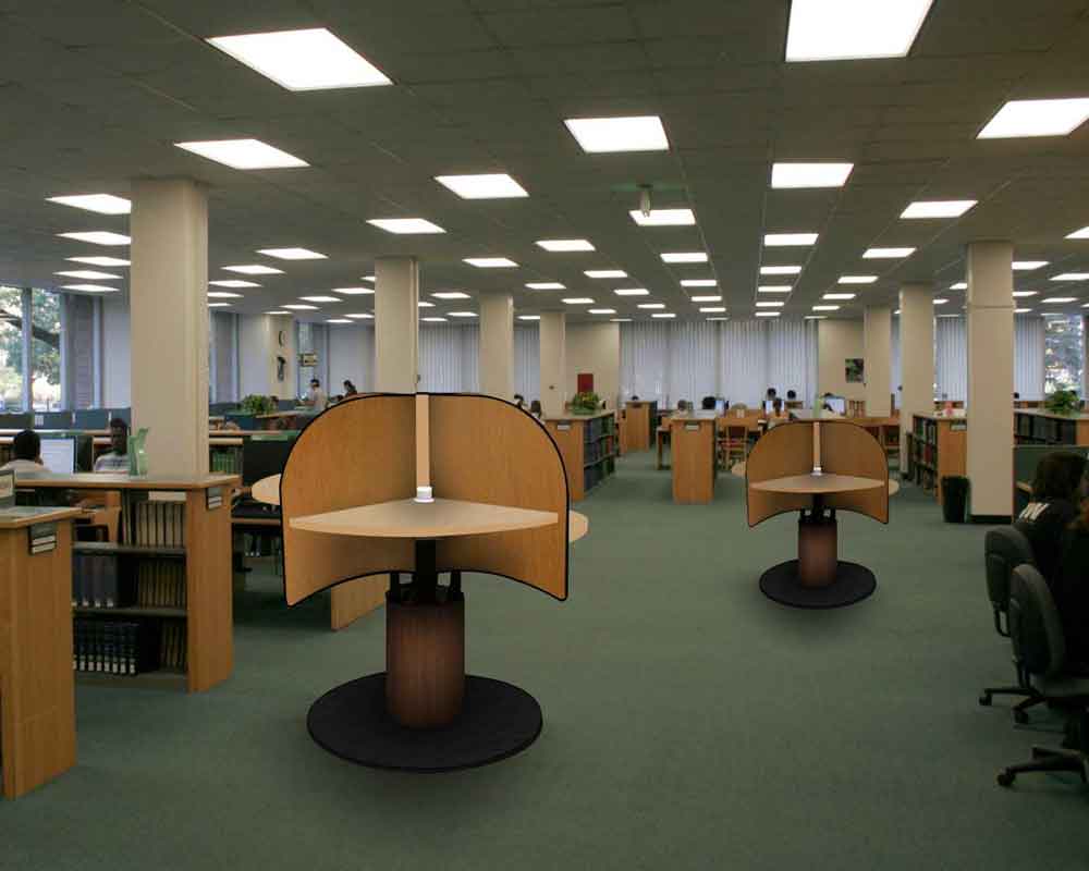 Public Standing Table in Library MPublic LTW Ergonomic Solutions
