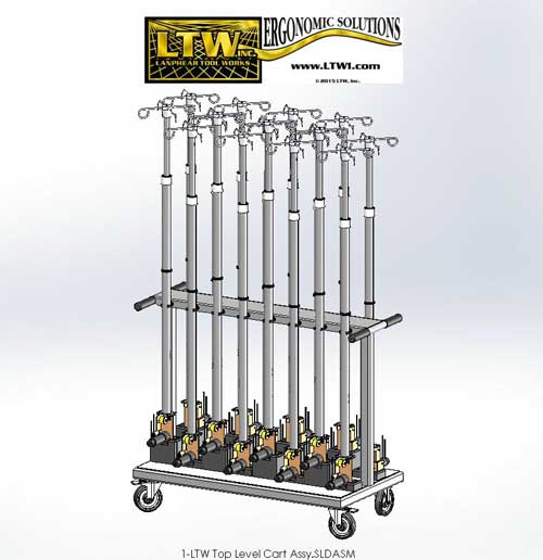 IV Pole Cart Moving and Storage Cart by LTW Ergonomic Solutions