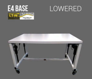 Lowered height adjustable machine base - E4 Base - LTW Ergonomic Solutions