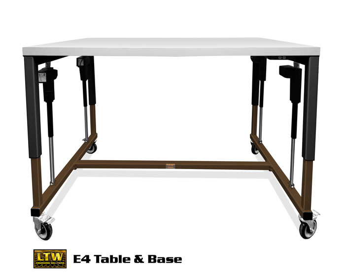 Height Adjustable Industrial E4 Table and Machine Base by LTW Ergonomic Solutions