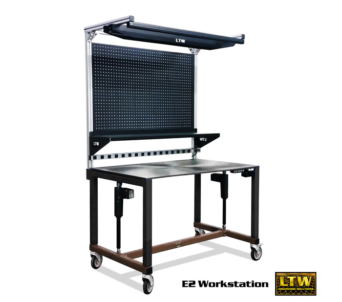 E2 Workstation - Height Adjustable Industrial Workbench and Workstation by LTW Ergonomic Solutions