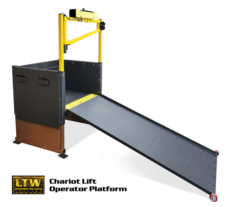 Chariot Lift Personal Adjustable Height Operator Platform by LTW Ergonomic Solutions