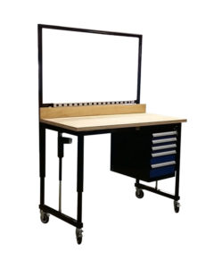 E2-Workstation-with-Drawers-and-Outlet-Strip-Otlined-LTW-Ergonomic-Solutions