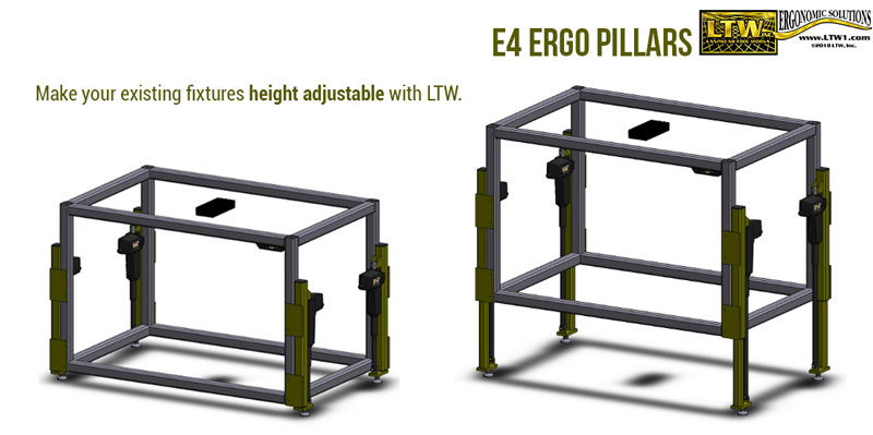 E2CL Mobile Table Cart - Height Adjustable - LTW Ergonomic Solutions