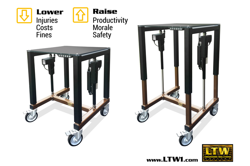 E2 Industrial Height Adjustable Table - Industrial Ergonomics by LTW Ergonomic Solutions