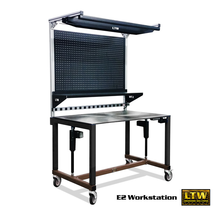 E2 Workstation - Height Adjustable Industrial Workbench and Workstation by LTW Ergonomic Solutions
