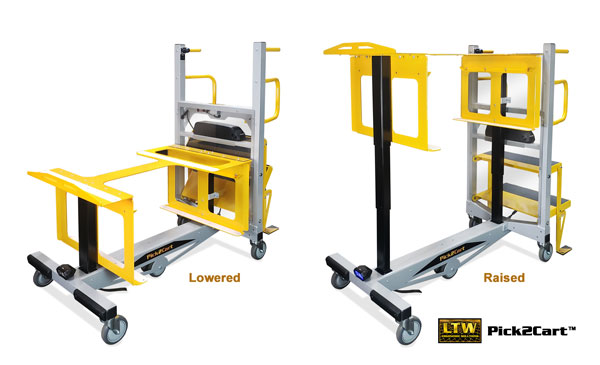 LTW Pick2Cart™ - Height Adjustable Distribution Center Picking Cart - Heights Compared