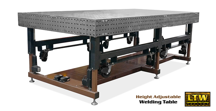 Height Adjustable Welding Table, Raised | Ergonomic Welding | LTW Ergonomic Solutions
